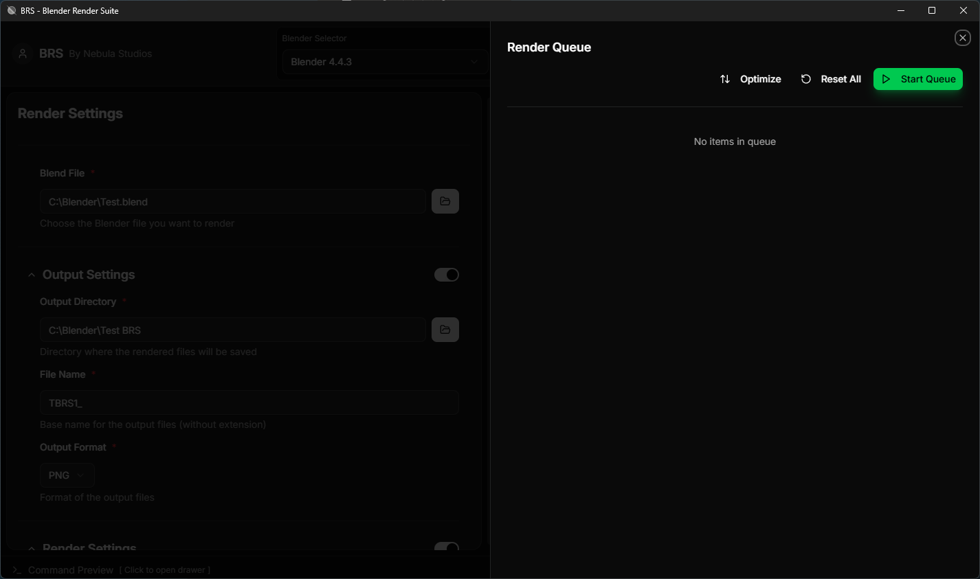 Blender Render Suite - Main Interface